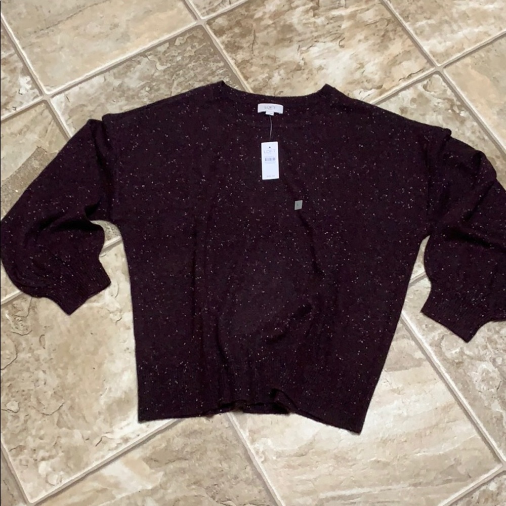 NWT Ann Taylor Loft speckle pullover sweater L - Picture 2 of 4